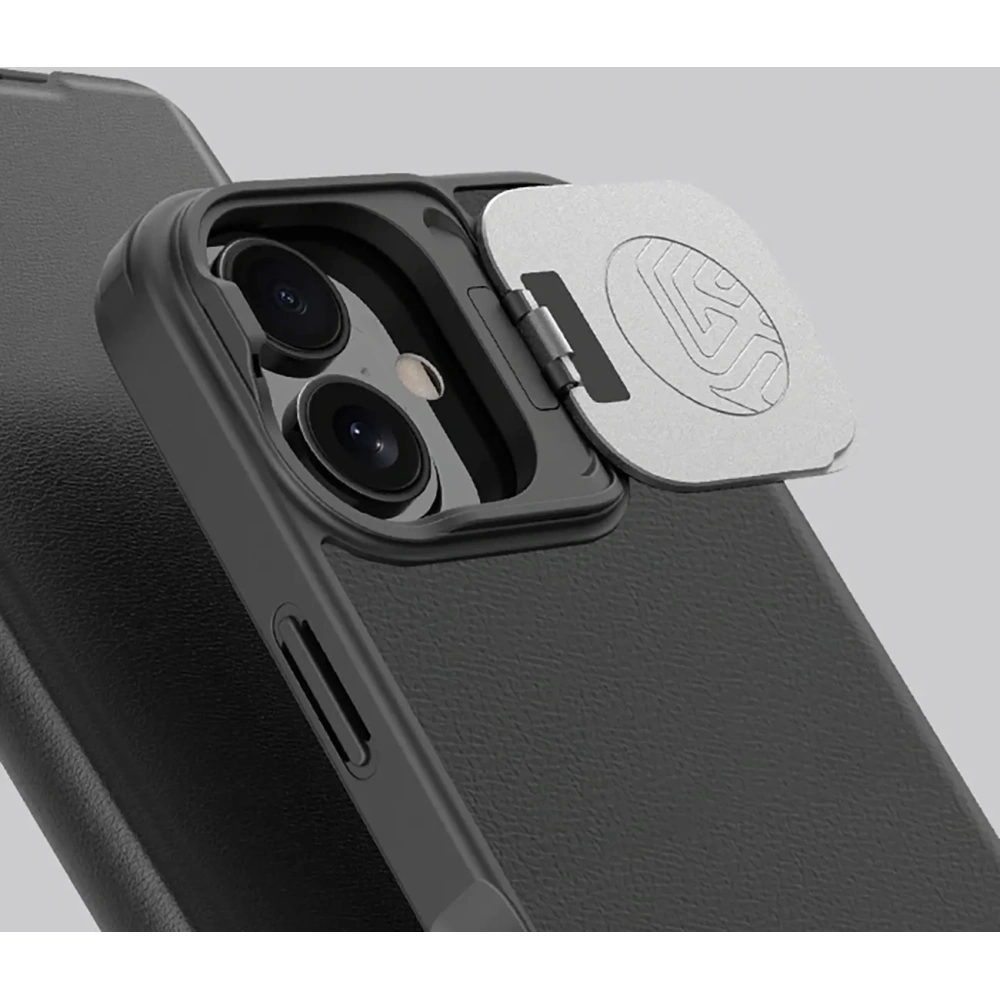 Hurtownia GSM - Etui Nillkin Qin Prop Leather Case Apple iPhone 16 czarne - NLK1610 - {ean13} - Hurt