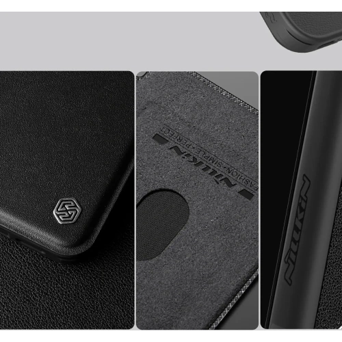 Etui Nillkin Qin Prop Leather Case Apple iPhone 16 czarne