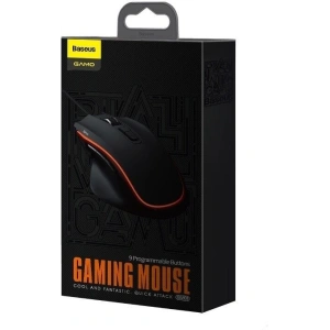 Mysz gamingowa Baseus GAMO GM01, 9 programowalnych klawiszy, 6400DPI (czarna)