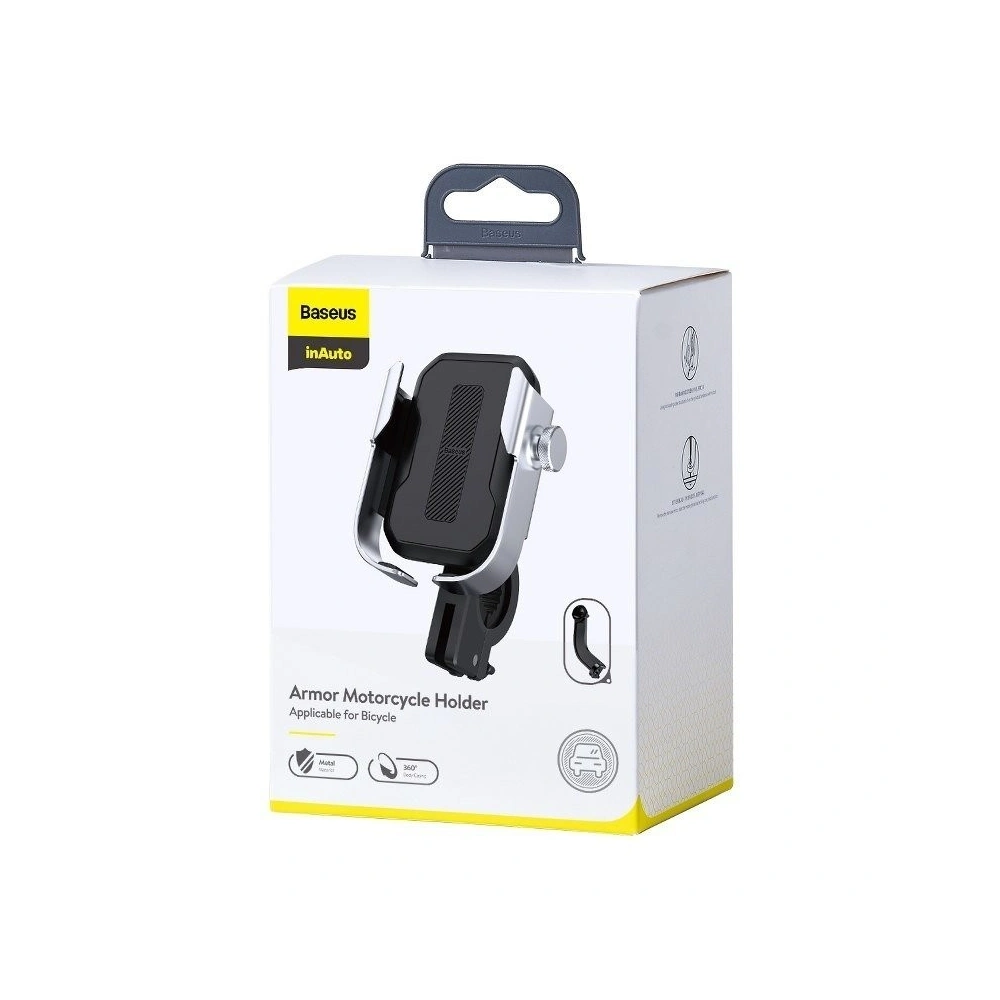 Hurtownia GSM - Uchwyt do telefonu Baseus Armor pentru motocicletă / bicicletă / trotinetă / scuter (argintiu) - BSU1166SLV - {ean13} - Hurt
