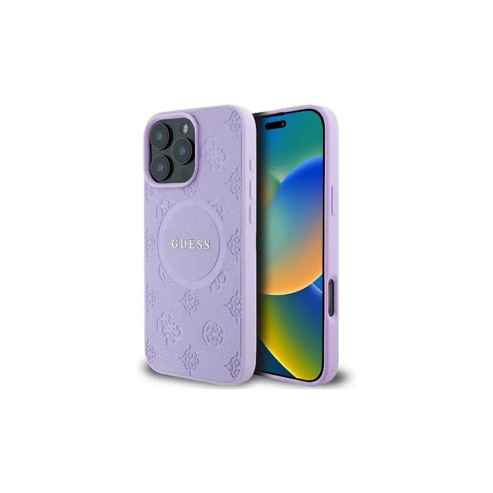 Wholesale Guess GUHMP16LPSAPSMEU Apple iPhone 16 Pro hardcase Saffiano Peony Classic Logo MagSafe purple - GUE004046 - {ean13} - Hurt