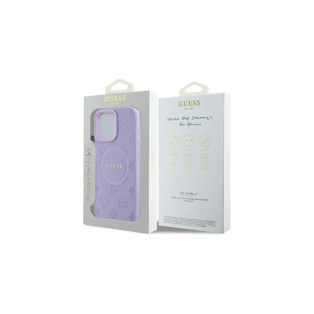 Wholesale Guess GUHMP16LPSAPSMEU Apple iPhone 16 Pro hardcase Saffiano Peony Classic Logo MagSafe purple - GUE004046 - {ean13} - Hurt
