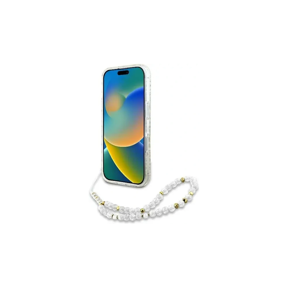 Hurtownia GSM - Etui Guess GUHMP16MHCPOFPH Apple iPhone 16 Plus hardcase IML Flowers Allover Electro With Pearl Strap MagSafe bílý/white - GUE003946 - {ean13} - Hurt