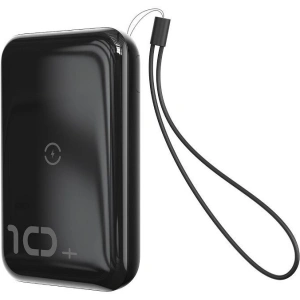 Powerbank Baseus Mini S z ładowaniem indukcyjnym, 10000mAh, 18W, USB (czarny)
