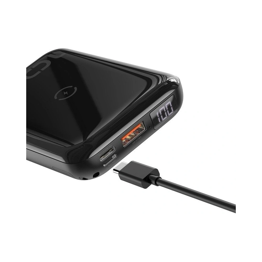 Hurtownia GSM - Powerbank Baseus Mini S z ładowaniem indukcyjnym, 10000mAh, 18W, USB (czarny) - BSU1177BLK - {ean13} - Hurt