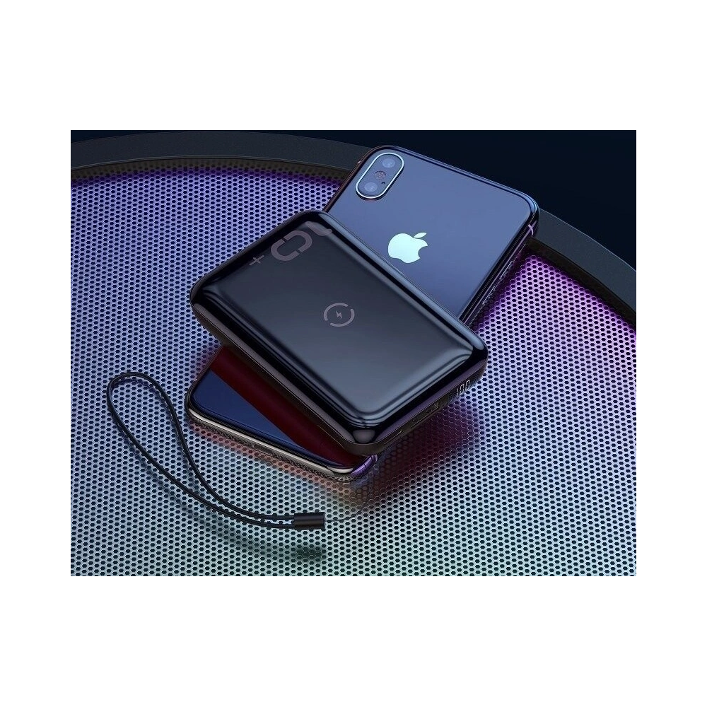 Hurtownia GSM - Powerbank Baseus Mini S z ładowaniem indukcyjnym, 10000mAh, 18W, USB (czarny) - BSU1177BLK - {ean13} - Hurt