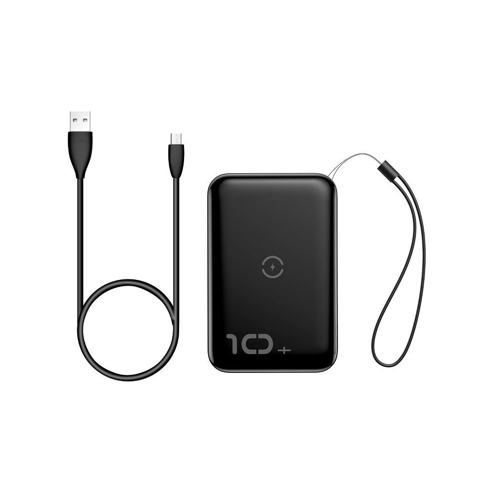 Hurtownia GSM - Powerbank Baseus Mini S z ładowaniem indukcyjnym, 10000mAh, 18W, USB (czarny) - BSU1177BLK - {ean13} - Hurt