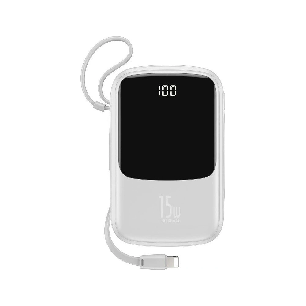 Hurtownia GSM - Powerbank Baseus Qpow z kablem Lightning, 10000mAh, 3A, 15W (biały) - BSU1182WHT - {ean13} - Hurt