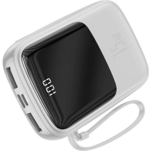 Powerbank Baseus Qpow z kablem Lightning, 10000mAh, 3A, 15W (biały)