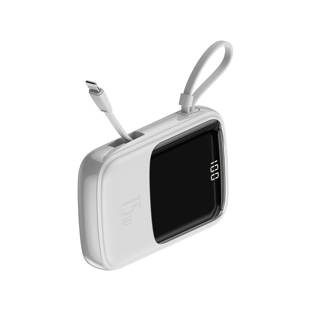 Hurtownia GSM - Powerbank Baseus Qpow z kablem Lightning, 10000mAh, 3A, 15W (biały) - BSU1182WHT - {ean13} - Hurt