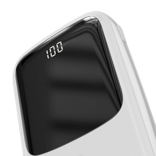 Powerbank Baseus Qpow z kablem Lightning, 10000mAh, 3A, 15W (biały)