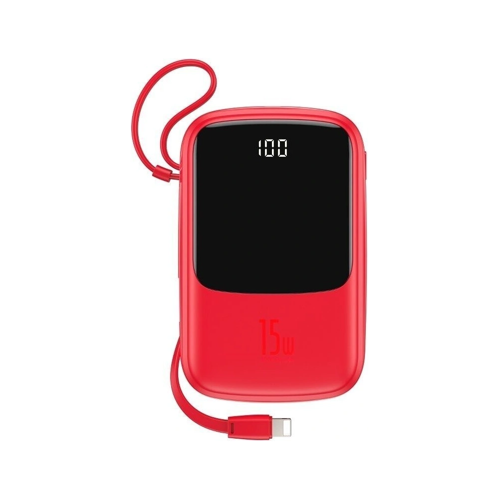 Hurtownia GSM - Powerbank Baseus Qpow z kablem Lightning, 10000mAh, 3A, 15W (czerwony) - BSU1183RED - {ean13} - Hurt