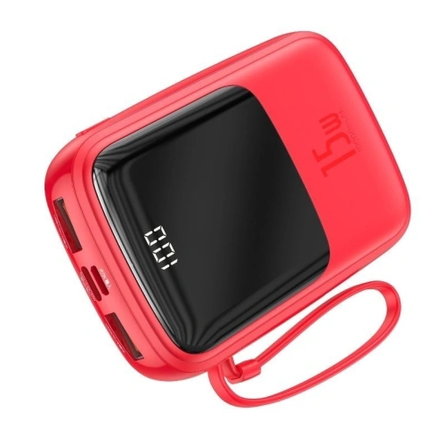 Powerbank Baseus Qpow z kablem Lightning, 10000mAh, 3A, 15W (czerwony)