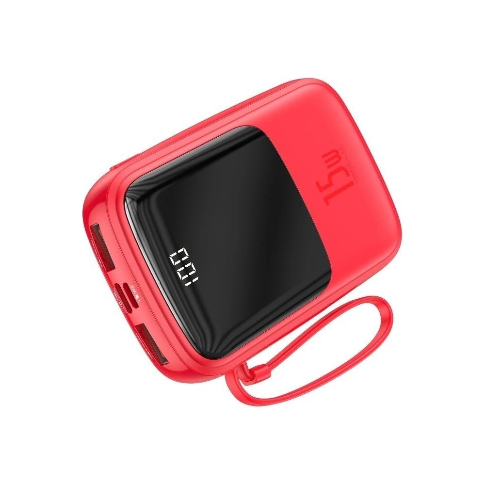 Hurtownia GSM - Powerbank Baseus Qpow z kablem Lightning, 10000mAh, 3A, 15W (czerwony) - BSU1183RED - {ean13} - Hurt