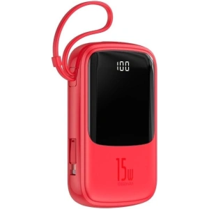 Powerbank Baseus Qpow z kablem Lightning, 10000mAh, 3A, 15W (czerwony)