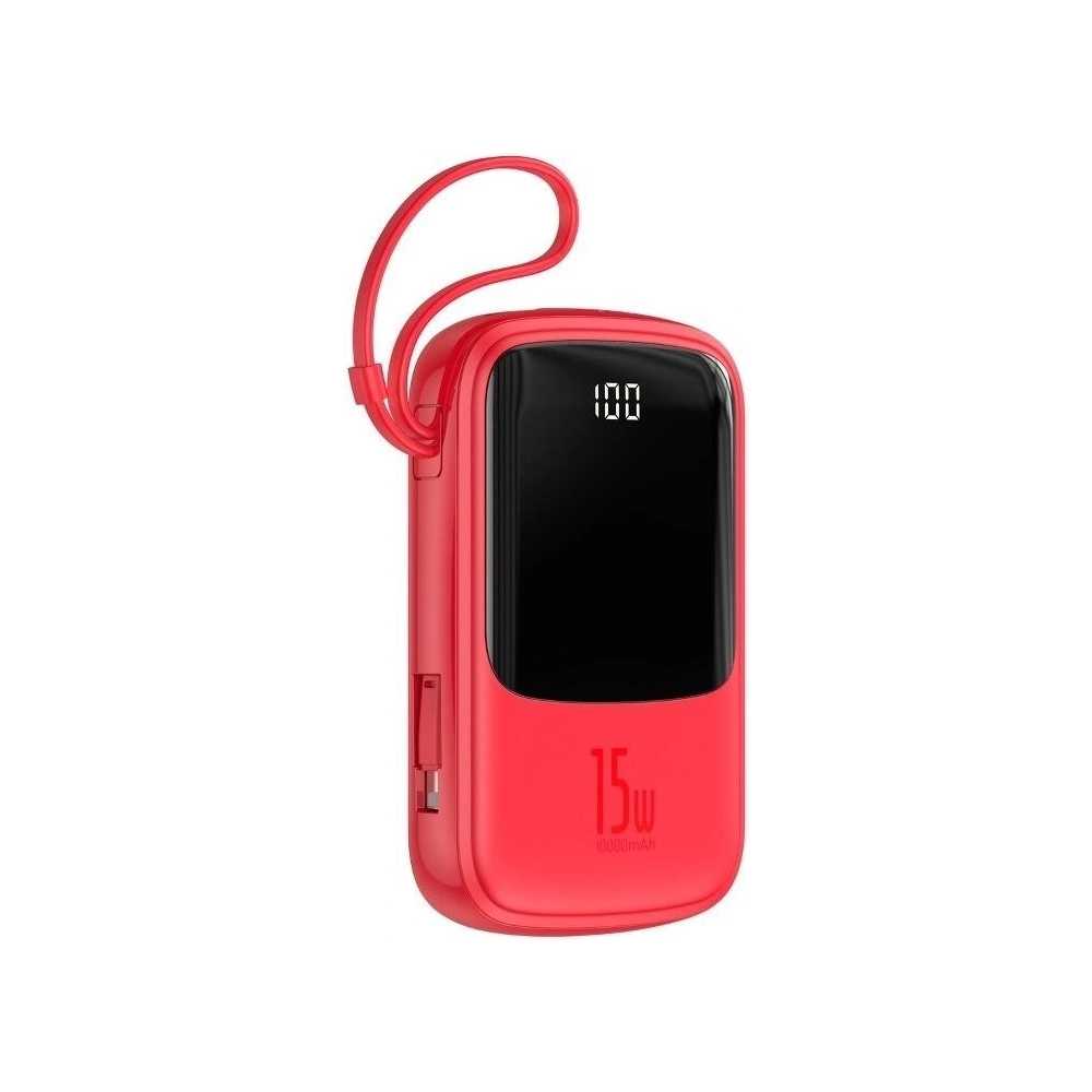 Hurtownia GSM - Powerbank Baseus Qpow z kablem Lightning, 10000mAh, 3A, 15W (czerwony) - BSU1183RED - {ean13} - Hurt