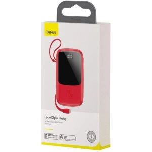 Powerbank Baseus Qpow z kablem Lightning, 10000mAh, 3A, 15W (czerwony)