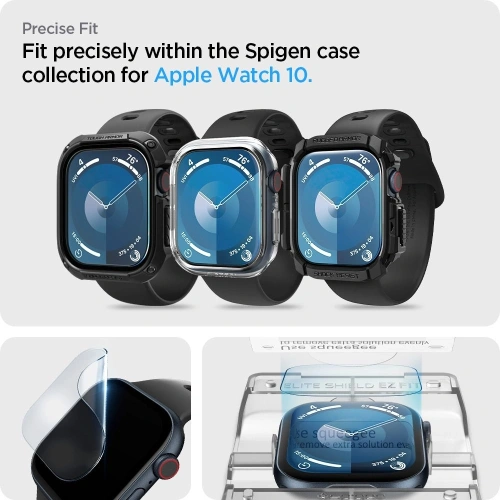 Szkło hybrydowe Spigen Elite Shield Ez Fit Apple Watch 10 / 11 42mm Clear [2 PACK]