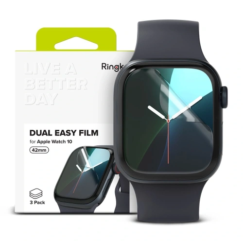 Folia hydrożelowa Ringke Dual Easy Apple Watch 10 / 11 42mm Clear [3 PACK]