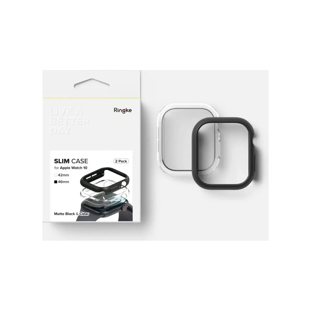 Hurtownia GSM - Etui Ringke Slim Apple Watch 10 46mm Clear & Matte Black [2 PACK] - RGK11657 - {ean13} - Hurt