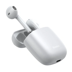Bezprzewodowe słuchawki Baseus Encok W04 TWS, Bluetooth 5.0 (białe)