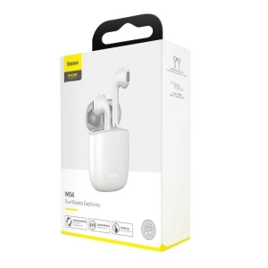 Bezprzewodowe słuchawki Baseus Encok W04 TWS, Bluetooth 5.0 (białe)