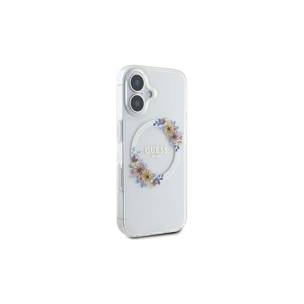 Hurtownia GSM - Guess GUHMP16MHFWFCT Apple iPhone 16 Plus hardcase IML Flori Coroană MagSafe transparent - GUE3638 - {ean13} - Hurt