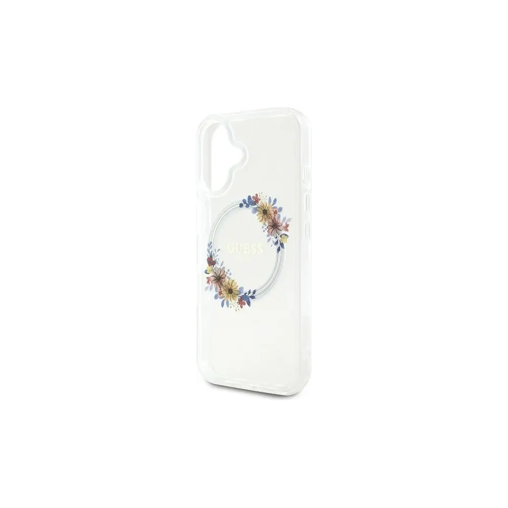 Hurtownia GSM - Etui Guess GUHMP16MHFWFCT Apple iPhone 16 Plus hardcase IML Flowers Wreath MagSafe průhledný/transparentní - GUE3638 - {ean13} - Hurt