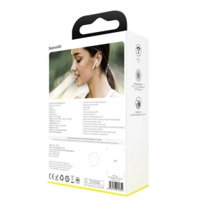 Bezprzewodowe słuchawki Baseus Encok W04 TWS, Bluetooth 5.0 (białe)