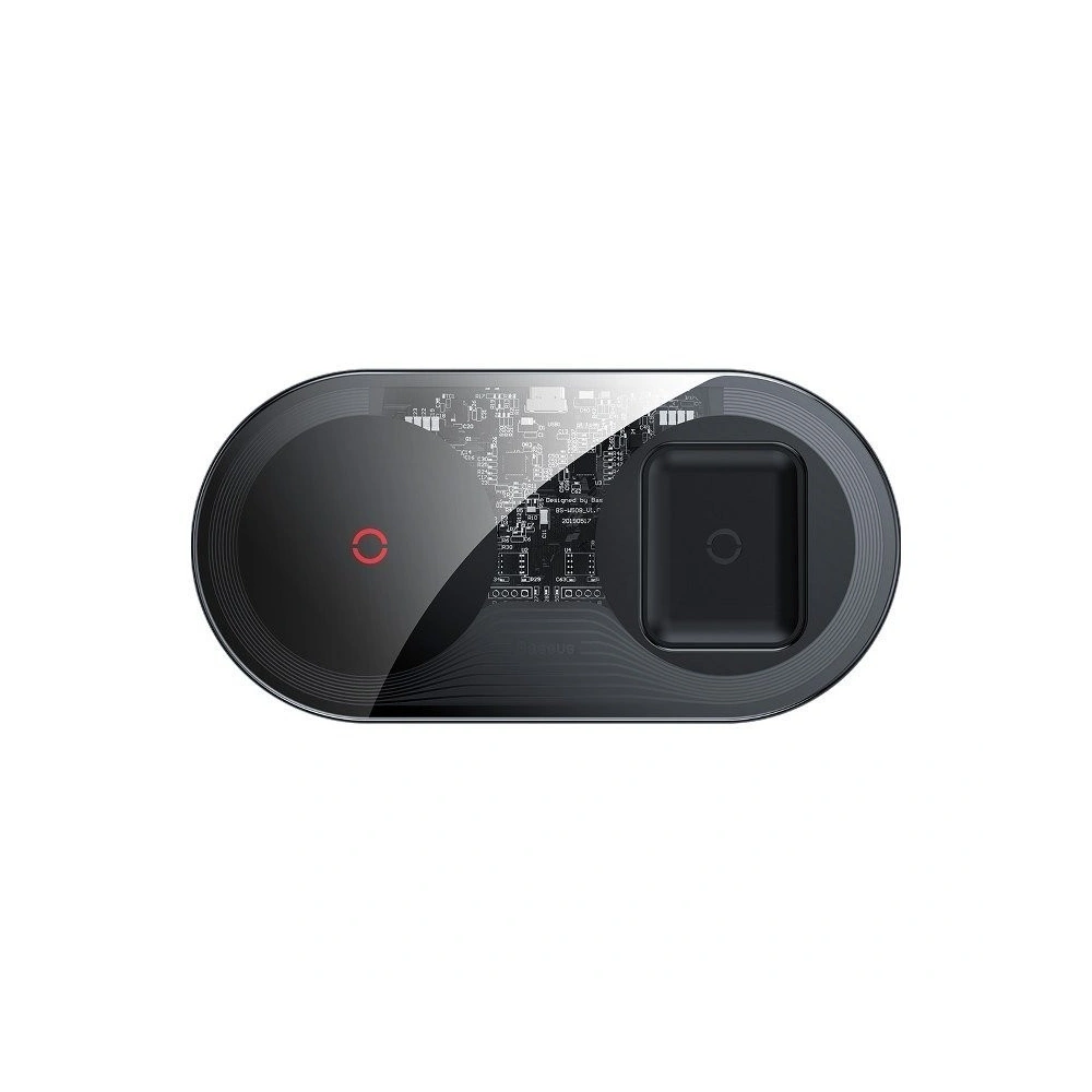 Hurtownia GSM - Ładowarka indukcyjna Qi 2w1 Baseus Simple Turbo, 20W do smartfona i Apple Airpods (przezroczysta) - BSU1195CL - {ean13} - Hurt