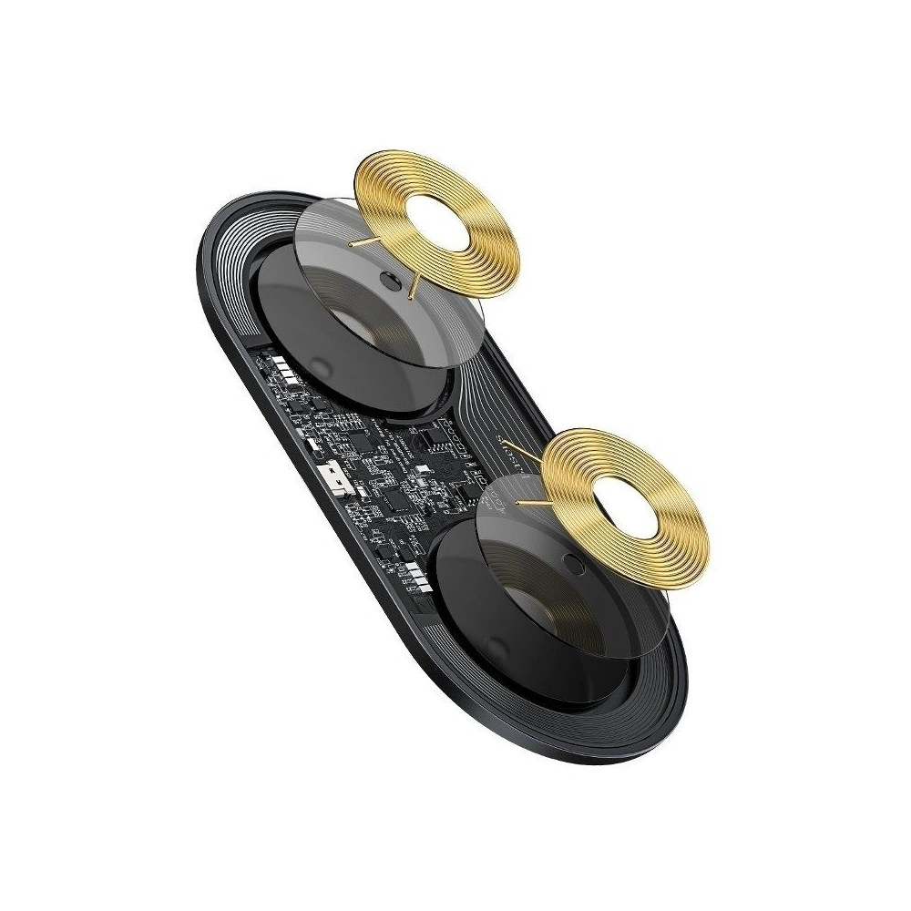 Hurtownia GSM - Ładowarka indukcyjna Qi 2w1 Baseus Simple Turbo, 20W do smartfona i Apple Airpods (przezroczysta) - BSU1195CL - {ean13} - Hurt