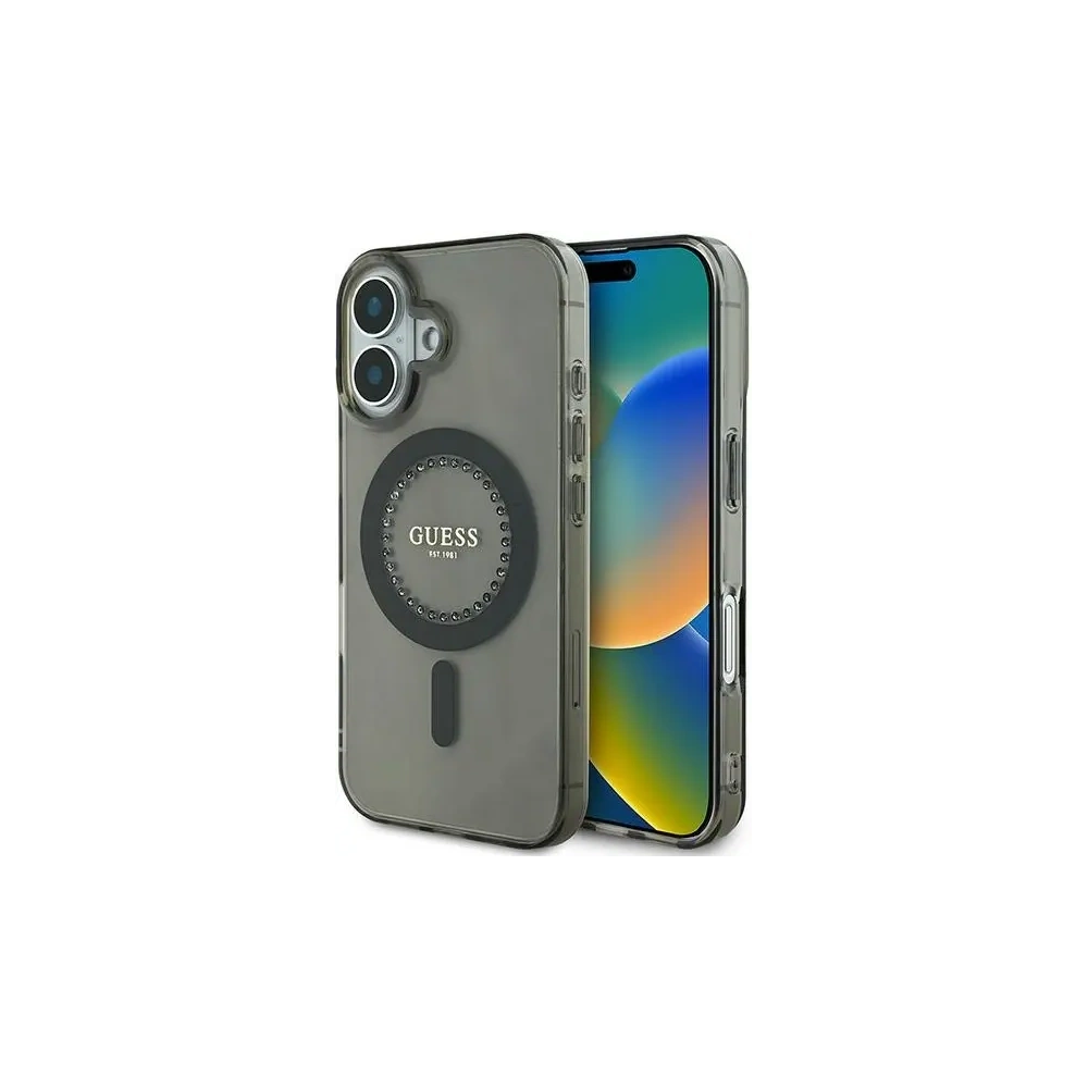 Hurtownia GSM - Guess GUHMP16MPFTDTEK Apple iPhone 16 Plus carcasă rigidă IML cu cristale MagSafe neagră - GUE3639 - {ean13} - Hurt