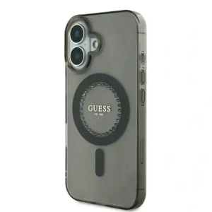 Wholesale Guess GUHMP16MPFTDTEK Apple iPhone 16 Plus hardcase IML Rhinestones MagSafe black - GUE3639 - {ean13} - Hurt