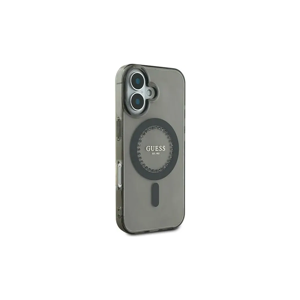 Wholesale Guess GUHMP16MPFTDTEK Apple iPhone 16 Plus hardcase IML Rhinestones MagSafe black - GUE3639 - {ean13} - Hurt