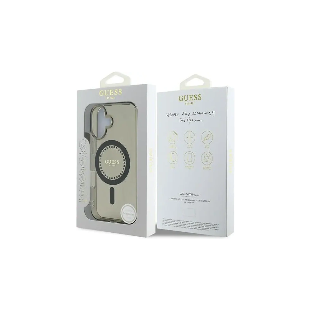 Hurtownia GSM - Guess GUHMP16MPFTDTEK Apple iPhone 16 Plus carcasă rigidă IML cu cristale MagSafe neagră - GUE3639 - {ean13} - Hurt