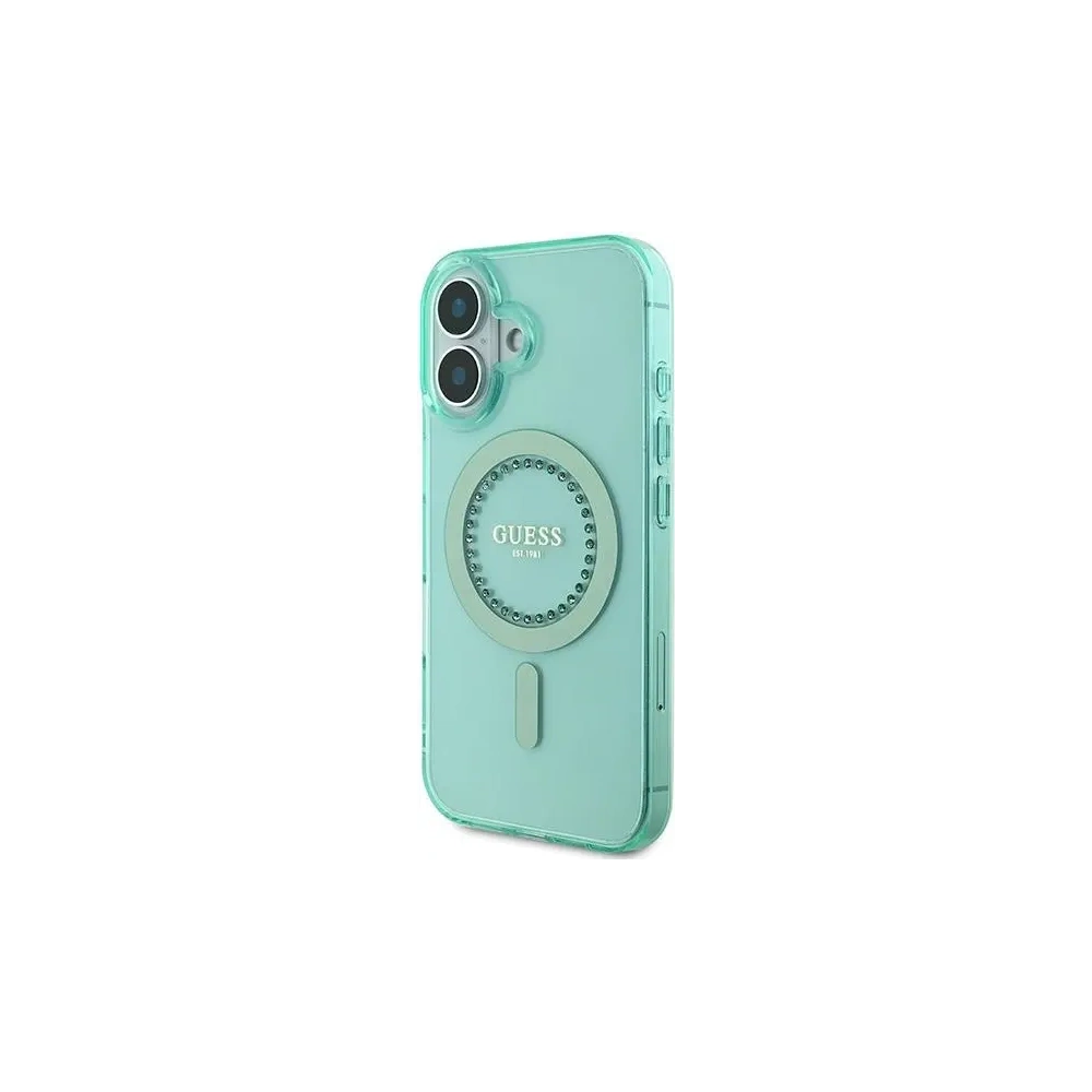 Hurtownia GSM - Guess GUHMP16MPFTDTEN Apple iPhone 16 Plus Hardcase IML Rhinestones MagSafe grün - GUE3640 - {ean13} - Hurt