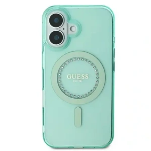 Wholesale Guess GUHMP16MPFTDTEN Apple iPhone 16 Plus hardcase IML Rhinestones MagSafe green - GUE3640 - {ean13} - Hurt