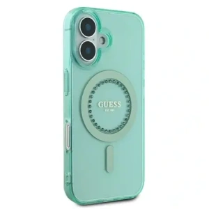 Wholesale Guess GUHMP16MPFTDTEN Apple iPhone 16 Plus hardcase IML Rhinestones MagSafe green - GUE3640 - {ean13} - Hurt