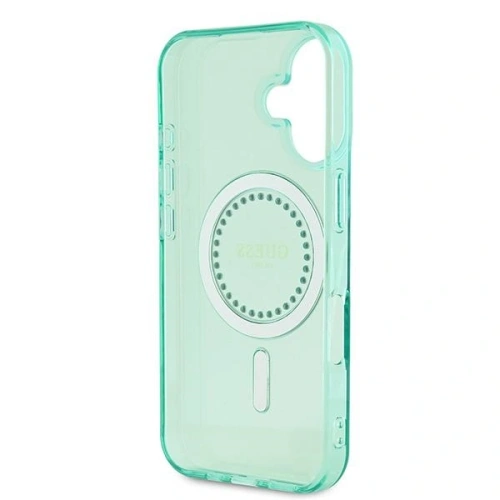 Etui Guess GUHMP16MPFTDTEN Apple iPhone 16 Plus hardcase IML Rhinestones MagSafe zielony/green