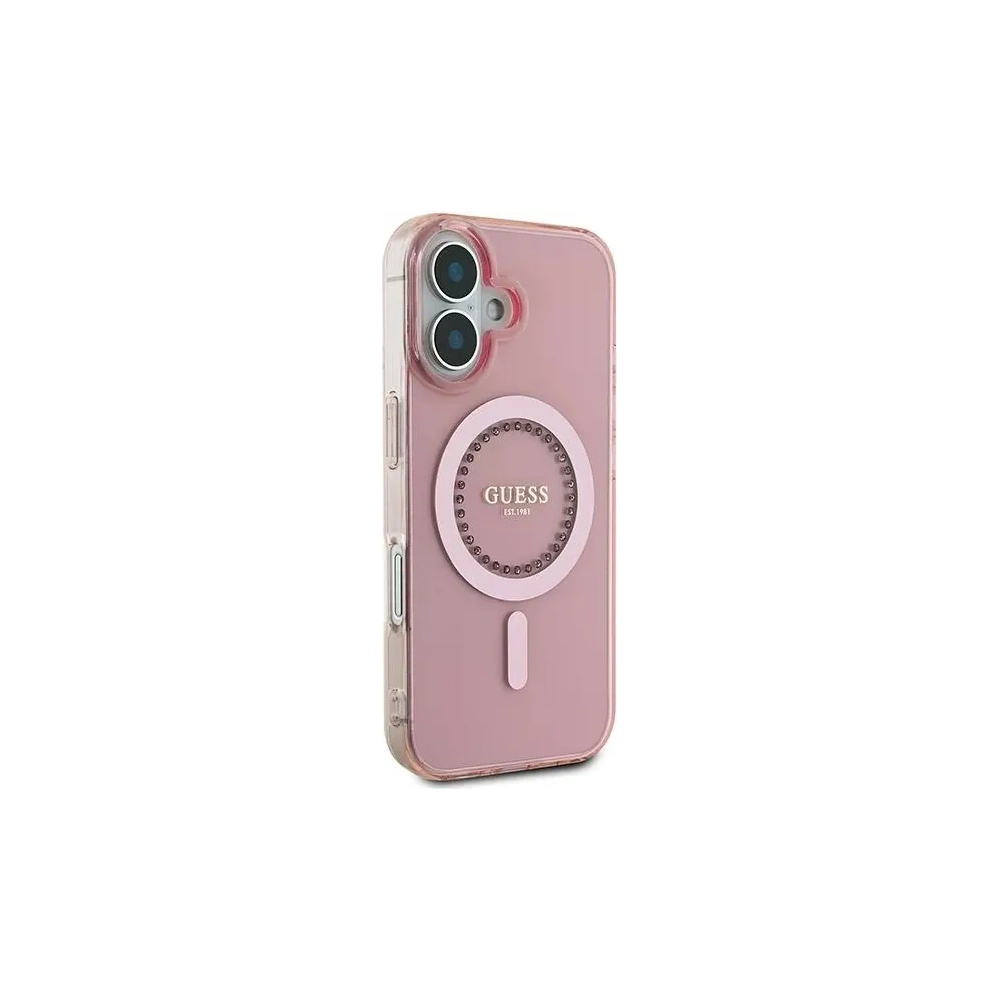 Hurtownia GSM - Guess GUHMP16MPFTDTEP Apple iPhone 16 Plus hardcase IML Rhinestones MagSafe roz - GUE3641 - {ean13} - Hurt
