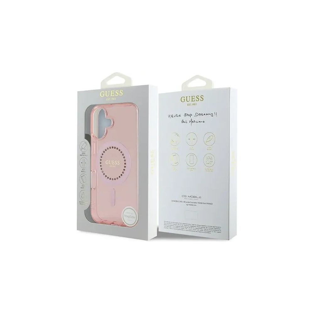 Hurtownia GSM - Guess GUHMP16MPFTDTEP Apple iPhone 16 Plus kemény tok IML Ragyogók MagSafe rózsaszín - GUE3641 - {ean13} - Hurt