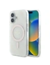 Guess GUHMP16SH4DTEH Apple iPhone 16 Hardcase IML 4G Hintergrund MagSafe weiß