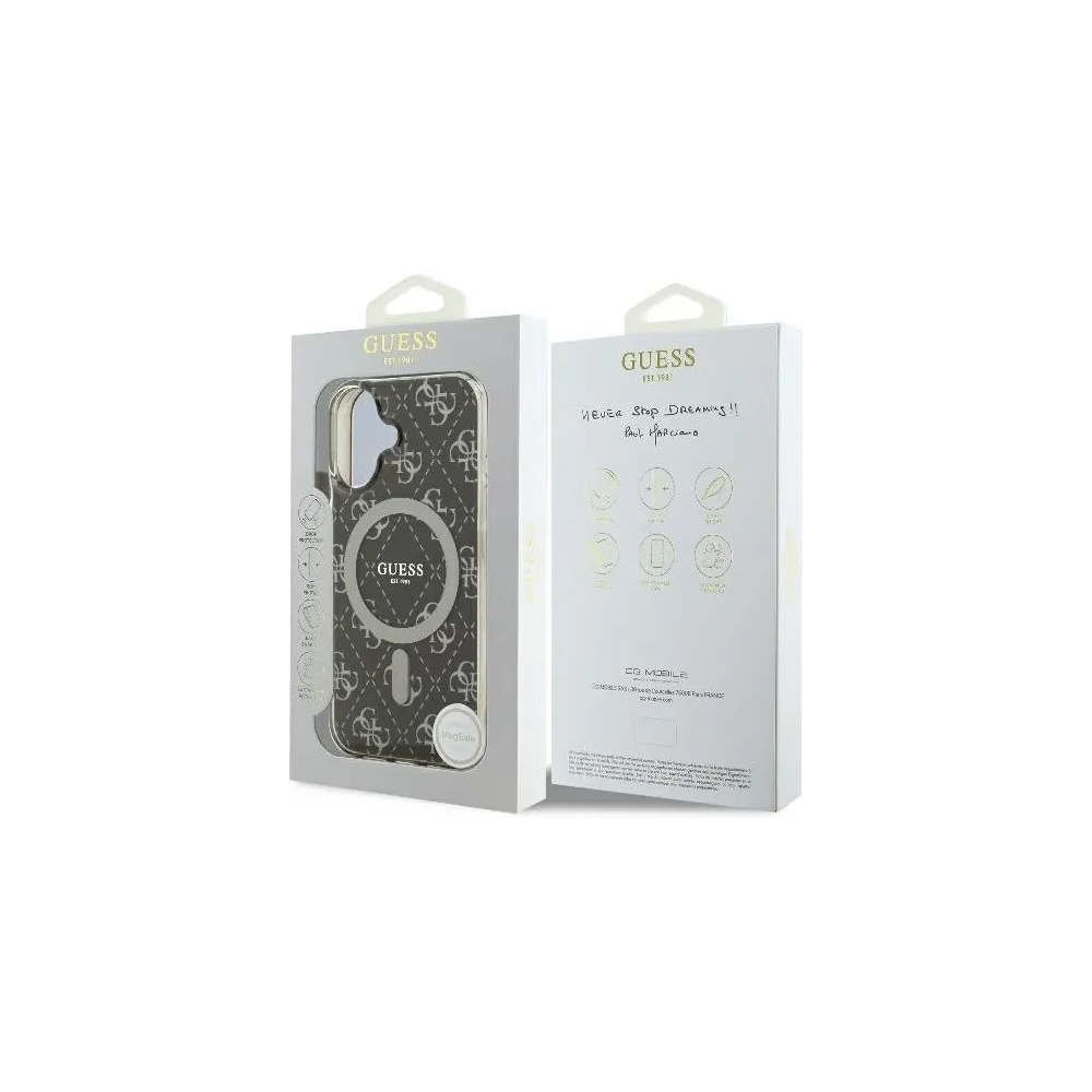 Hurtownia GSM - Guess GUHMP16SH4DTEW Apple iPhone 16 Hardcase IML 4G Hintergrund MagSafe braun - GUE3645 - {ean13} - Hurt