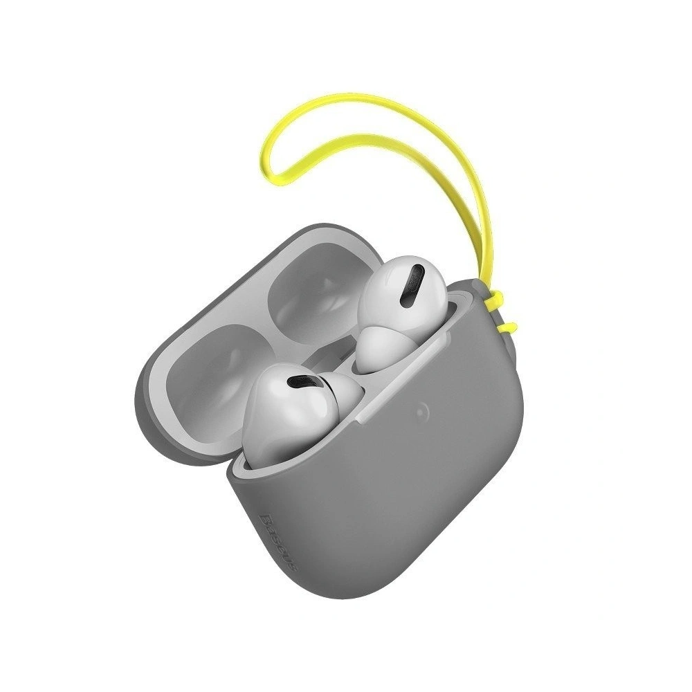 Wholesale Baseus Let's go Jelly Lanyard Case for Apple AirPods Pro Grey (with yellow lanyard) - BSU1200GRY - {ean13} - Hurt