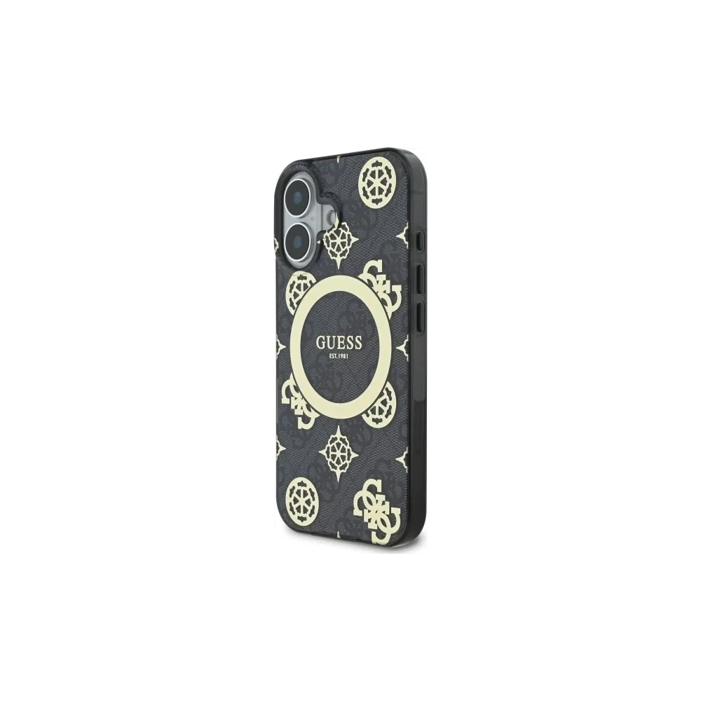 Hurtownia GSM - Guess GUHMP16SH4PYEEK Apple iPhone 16 Hardcase IML Pfingstrose Auf 4G Hintergrund MagSafe schwarz - GUE3646 - {ean13} - Hurt