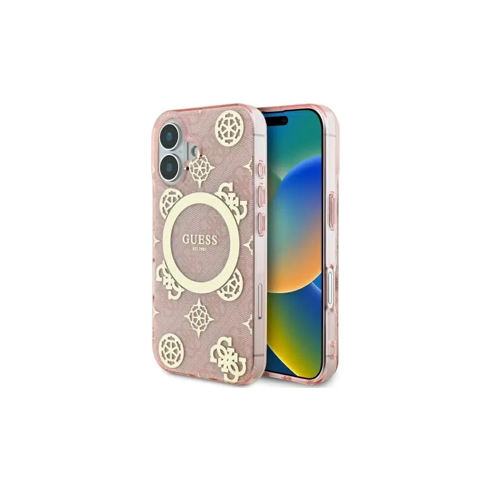 Hurtownia GSM - Etui Guess GUHMP16SH4PYEEP Apple iPhone 16 hardcase IML Peony On 4G Background MagSafe różowy/pink - GUE3647 - {ean13} - Hurt