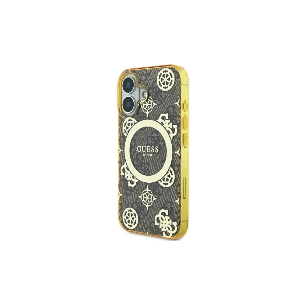 Hurtownia GSM - Etui Guess GUHMP16SH4PYEEW Apple iPhone 16 hardcase IML Peony On 4G Background MagSafe brązowy/brown - GUE3648 - {ean13} - Hurt