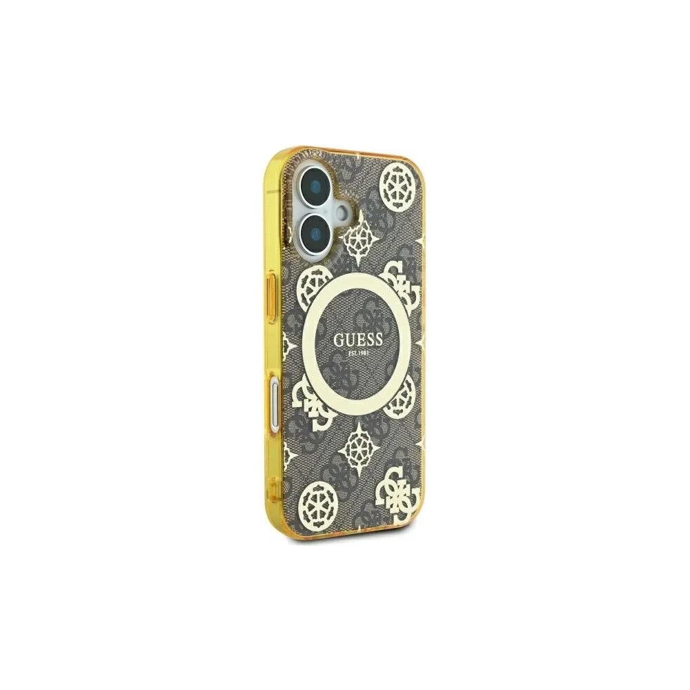 Hurtownia GSM - Etui Guess GUHMP16SH4PYEEW Apple iPhone 16 hardcase IML Peony On 4G Background MagSafe brązowy/brown - GUE3648 - {ean13} - Hurt