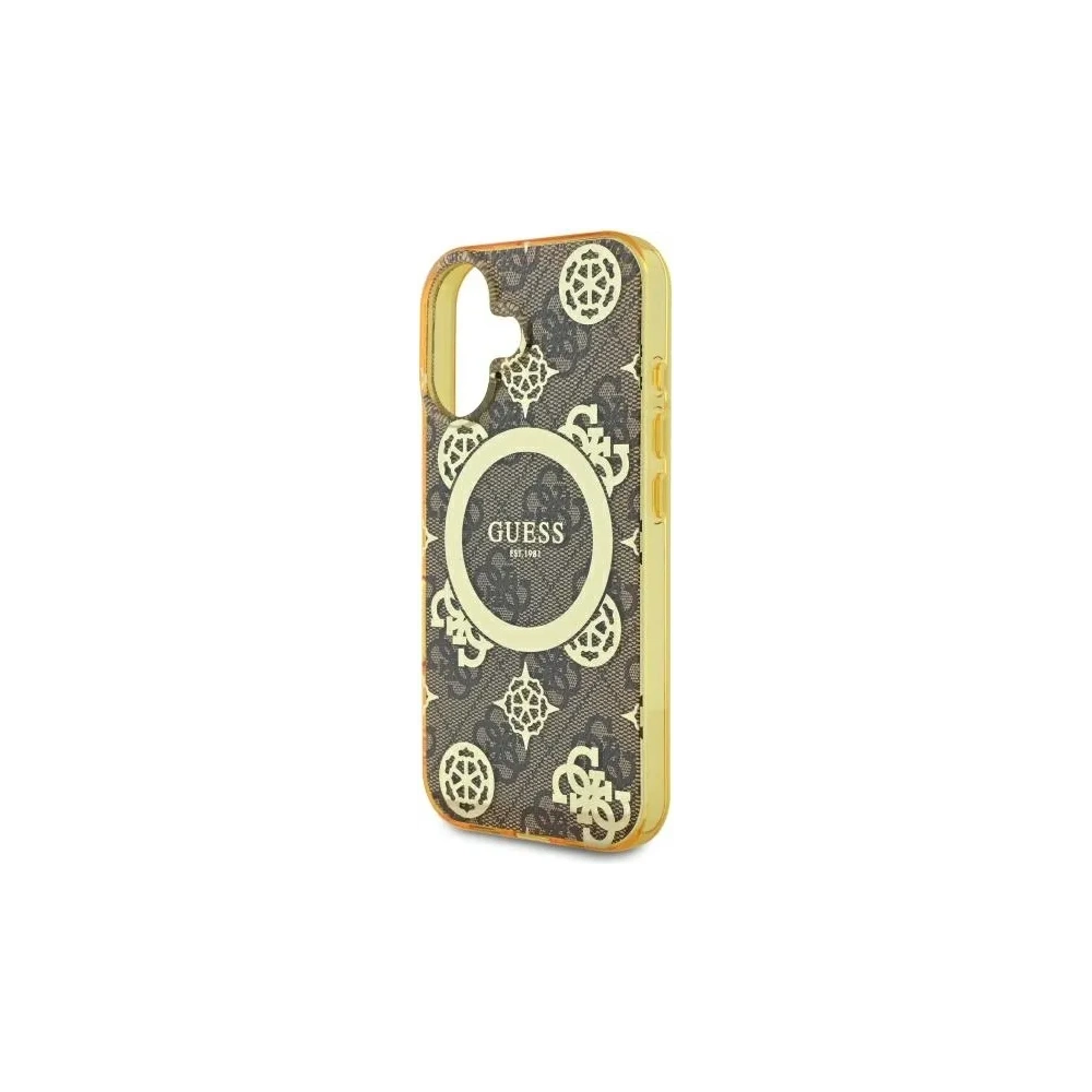 Hurtownia GSM - Etui Guess GUHMP16SH4PYEEW Apple iPhone 16 hardcase IML Peony On 4G Background MagSafe brązowy/brown - GUE3648 - {ean13} - Hurt
