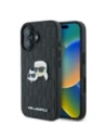 Karl Lagerfeld KLHCP16MPGKLKCPK Apple iPhone 16 Plus carcasă din plastic Monogram Karl&Chaoupette Head Pin neagră